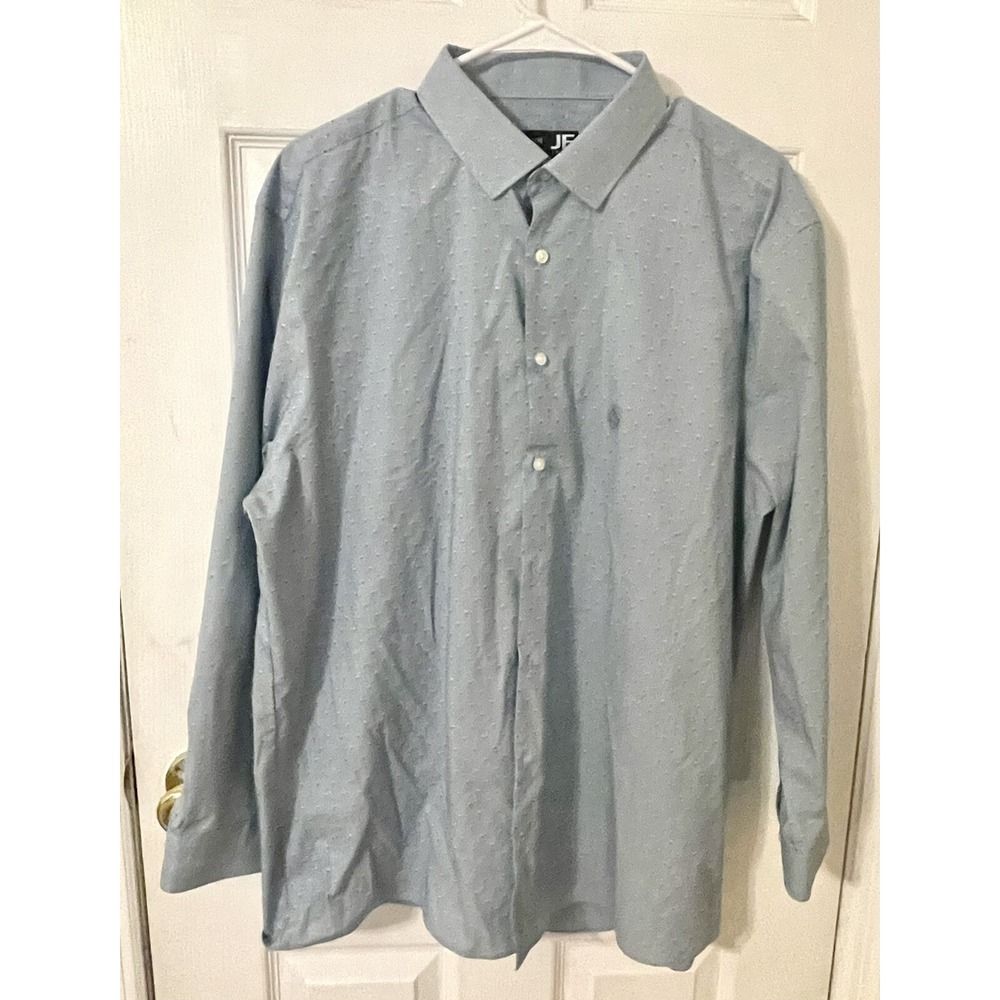J Ferrari Shirt Mens XLarge Button Up Long Sleeve Stretch Polyester Blend NWOT